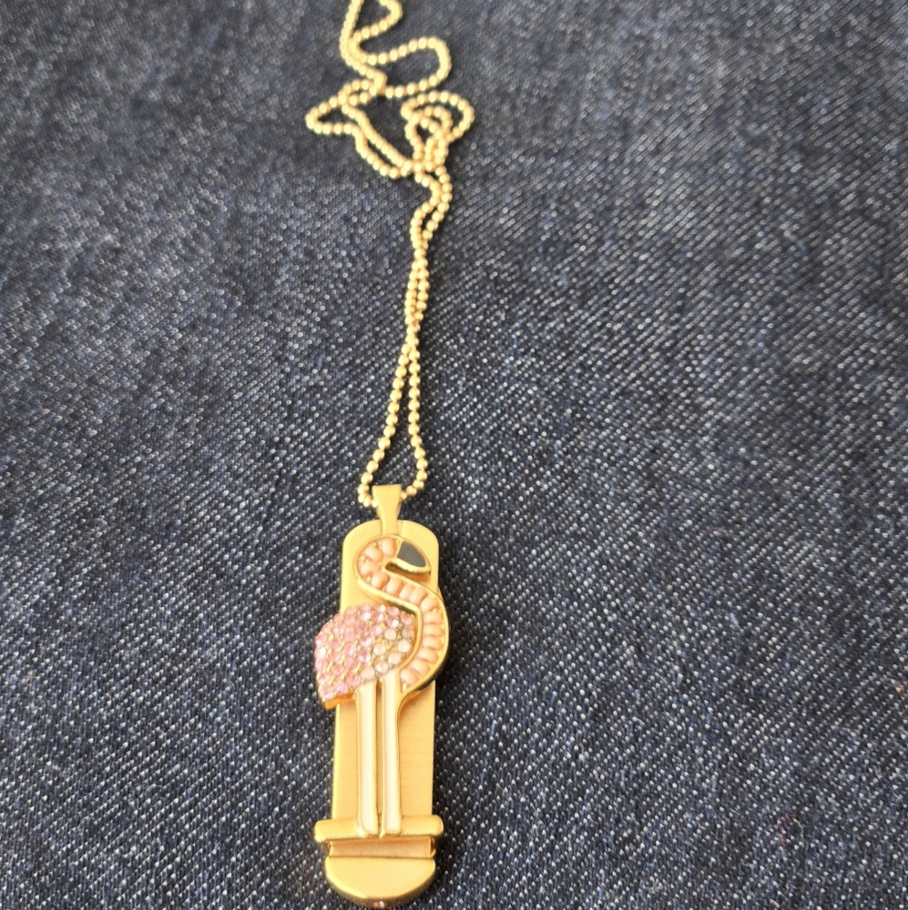Elegant Gold Flamingo Pendant Necklace